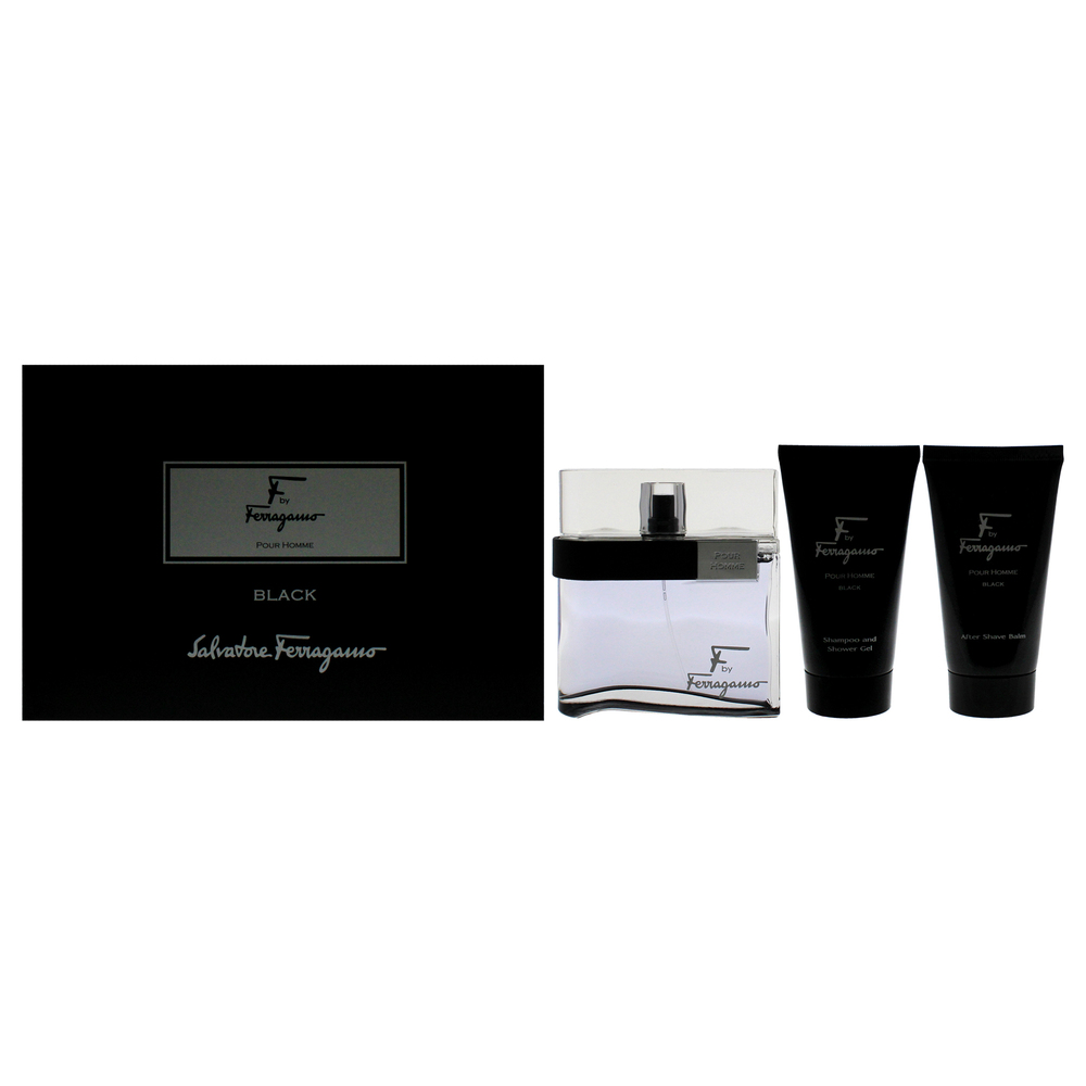 F Black BY Salvatore Ferragamo for Men 3 Pc Gift Set